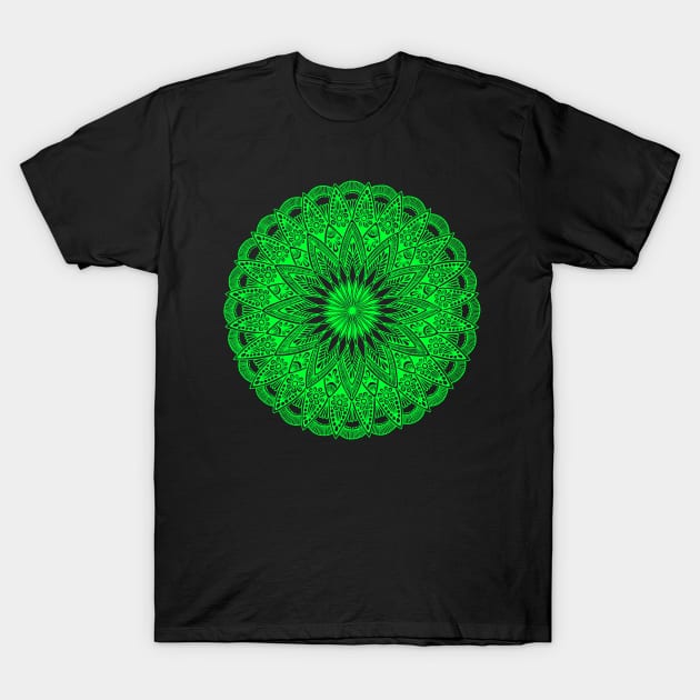 Mandala (lime green) T-Shirt by calenbundalas